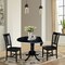International Concepts Round 42 in Dual Drop Leaf Table with 2 San Remo Chairs, Black, 42 W, 42 L, 29.75 in H, Wood, Black K46-42DP-C10 - alternate 5